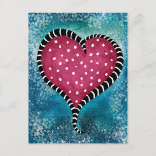 Cartão Postal Cartão-postal cor-de-rosa azul preto