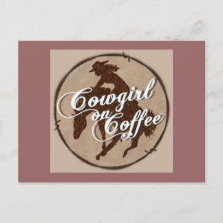 Cartão Postal Cartão-postal "Cowgirl On Coffee"