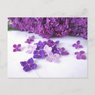 Cartão Postal Cartão-postal Crochet Lilac