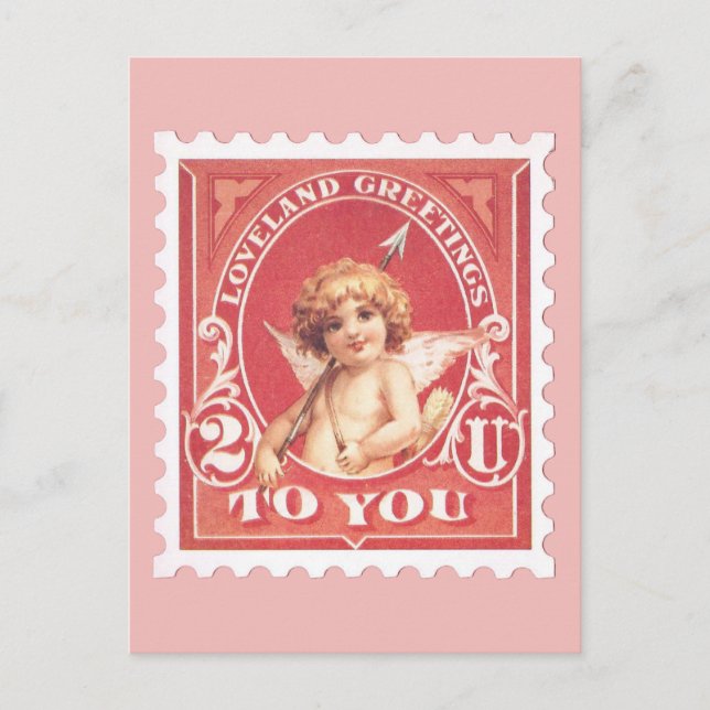 Cartão Postal Cartão-postal Cupido Vermelho Cupido namorados Sau (Frente)