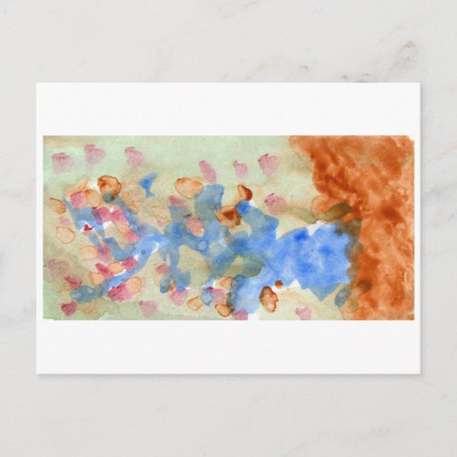 Cartão Postal Cartão-postal da árvore azul e rosa (Frente)