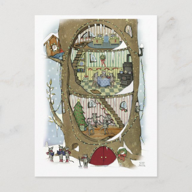 Cartão Postal Cartão-postal da árvore de rato de Natal (Frente)