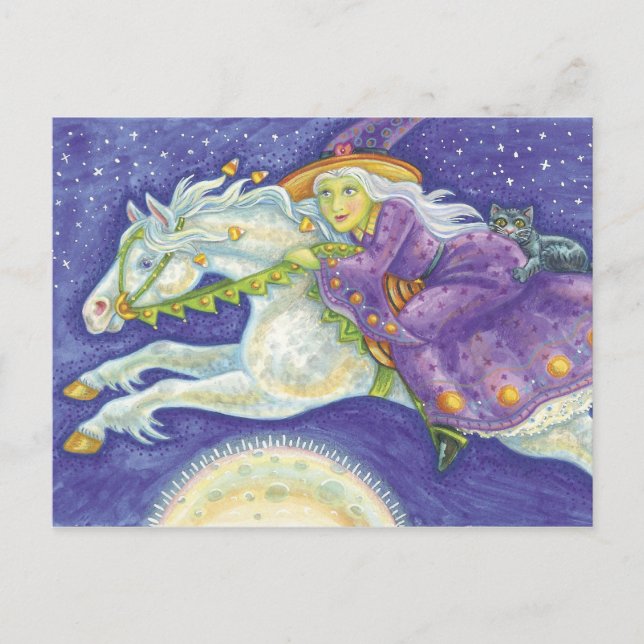 Cartão Postal Cartão-postal da Bruxa do Halloween (Frente)