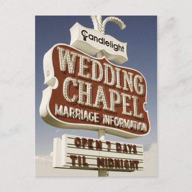 Cartão Postal Cartão-postal da Capela de Casamento de Las Vegas (Frente)