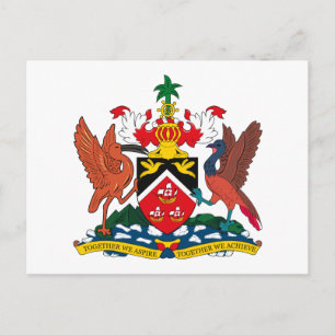 Cartão Postal Cartão-postal da Casaco de Armas Trinidad e Tobag