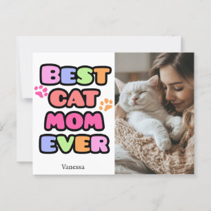 Cartão Postal Cartão-postal da Cat Mãe com Fotografia Personaliz