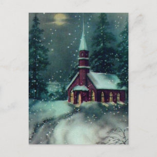 Cartão Postal Cartão-postal da cena de neve da igreja