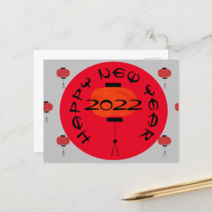 Cartão Postal Cartão-postal da Cinza Vermelha de Ano Novo Chin