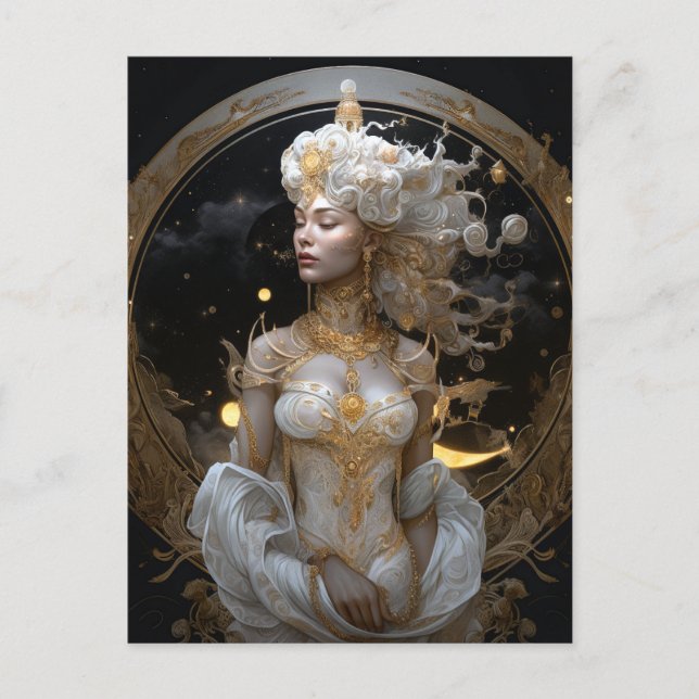 Cartão Postal Cartão-postal da Deusa Queen Fantasy Art (Frente)