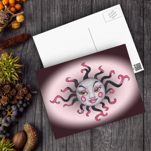 Cartão Postal Cartão-postal da Deusa Sun Rosa-Rosa-Gótica