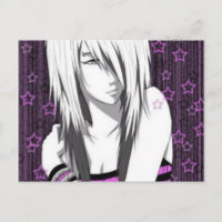 Cartão-postal da Emo Anime Girl