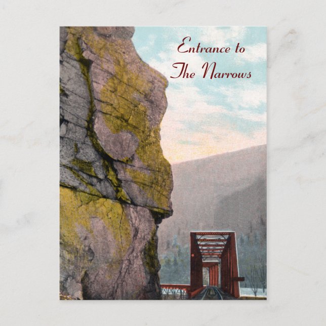 Cartão Postal Cartão-postal da Entrada de The Narrows (Frente)