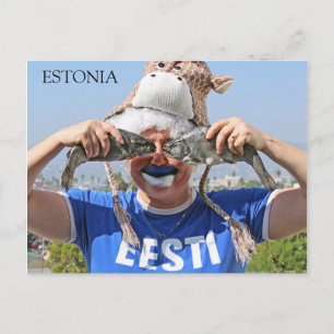 Cartão Postal Cartão-postal da Estônia com peixe/rosto gordo!