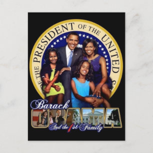 Cartão Postal Cartão-postal da FAMÍLIA OBAMA-1RUAS