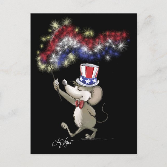 Cartão Postal Cartão-postal da Feliz Celebração Noturna de 4 de  (Frente)