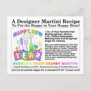 Cartão Postal Cartão-postal da Fruta Brandy Martini