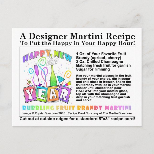 Cartão Postal Cartão-postal da Fruta Brandy Martini (Frente)