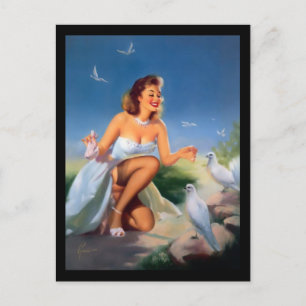 Cartão Postal Cartão-postal da garota dos anos 50