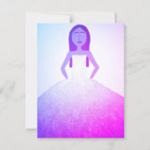 Cartão-postal da garota vestida