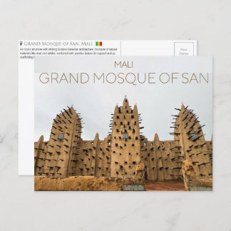 Cartão Postal Cartão-postal da Grande Mesquita de San, Mali