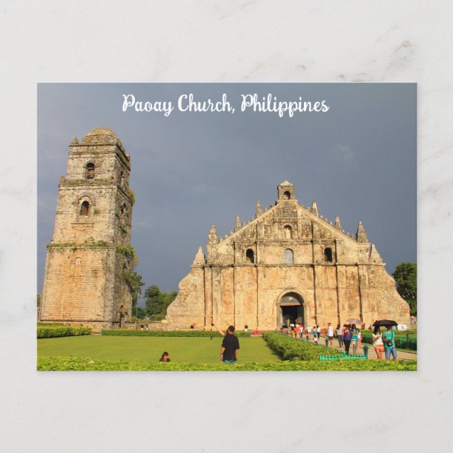 Cartão Postal Cartão-postal da Igreja Paoay das Filipinas (Frente)