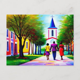 Cartão Postal Cartão-postal da Igreja Walk Christian Art