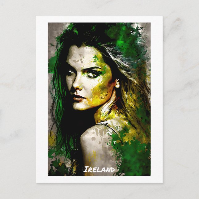 Cartão Postal Cartão-postal da Irlanda - Coleção Mundial de Mulh (Frente)