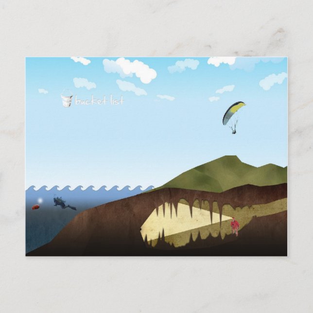 Cartão Postal Cartão-postal da lista de baldes (Frente)