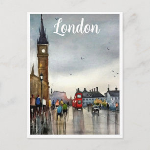 Cartão Postal Cartão-postal da London Watercolor