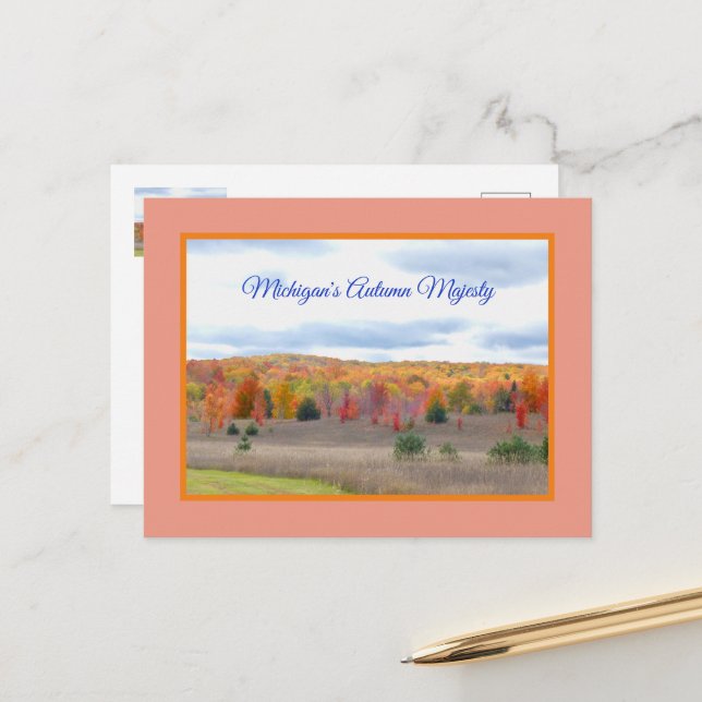 CARTÃO POSTAL CARTÃO-POSTAL DA MAJESTADE DE OUTONO DE MICHIGAN (Frente/Verso In Situ)