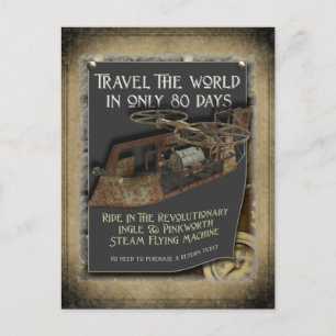 Cartão Postal Cartão-postal da Máquina Voadora Steampunk