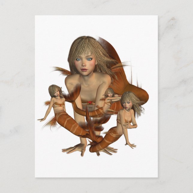 Cartão Postal Cartão-postal da Mermaid do ouro (Frente)