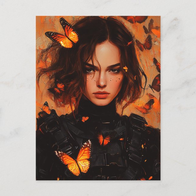 Cartão Postal Cartão-postal da Mulher Borboleta (Frente)
