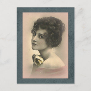 Cartão Postal Cartão-postal da Mulher Vintage Rosa