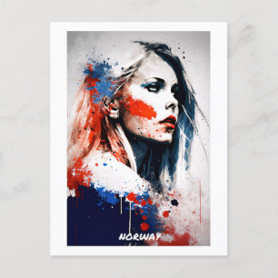 Cartão Postal Cartão-postal da Noruega - Retrato - Mundo das Mul