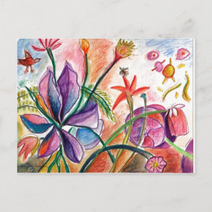 Cartão Postal Cartão-postal da Orquídea Roxo Incrível