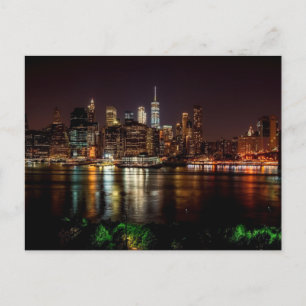 CARTÃO POSTAL CARTÃO-POSTAL DA PAISAGEM NOTURNA DE NOVA YORK