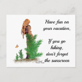 Cartão Postal Cartão-postal da Pinup Girl do Hiker Redhead