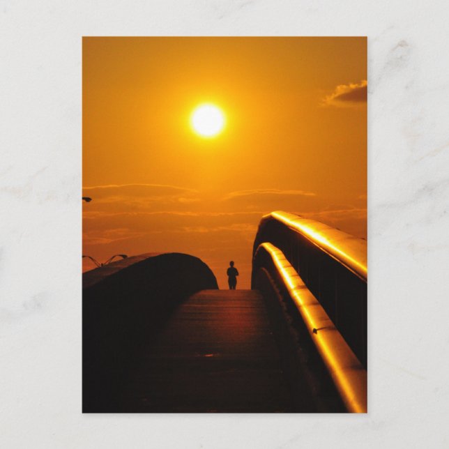 Cartão Postal Cartão-postal da ponte Sunset Delight do Runner (Frente)