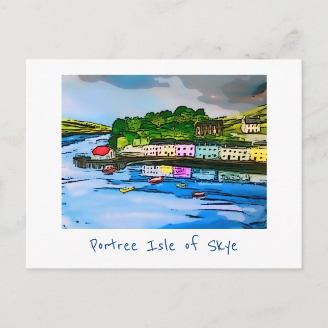 Cartão Postal Cartão-postal da Portree Isle of Skye Scotland (Frente)