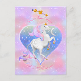 Cartão Postal Cartão-postal da Princesa de Unicorno Personalizad