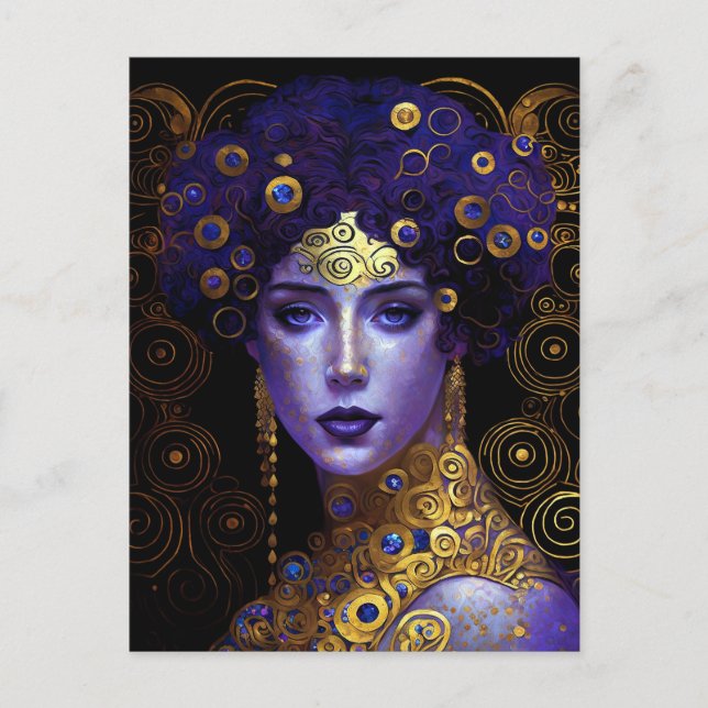 Cartão Postal Cartão-postal da Rainha inspirada pelo Klimt (Frente)