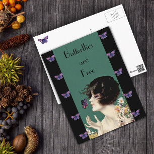 Cartão Postal Cartão-postal da Senhora Borboleta