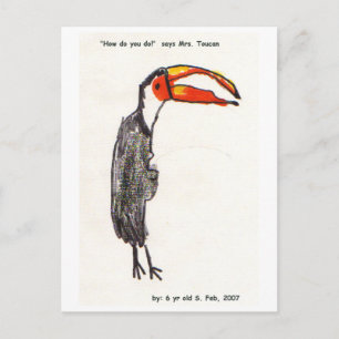 Cartão Postal Cartão-postal da Sra. Toucan Kids Art