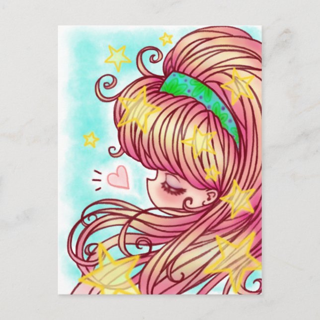 Cartão Postal Cartão-postal da Strawberry Girl (Frente)