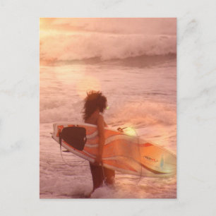 Cartão Postal Cartão-postal da Surfer Girl