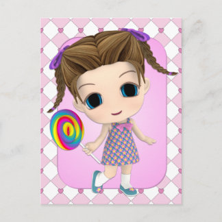 Cartão Postal Cartão-postal da Sweet Chibi Girl