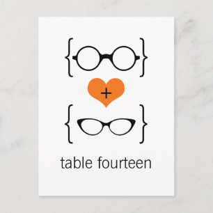 Cartão Postal Cartão-postal da Tabela Glass Geeky Laranja