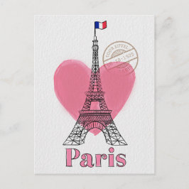 Cartão Postal Cartão-postal da Torre Eiffel de Heart Love Paris