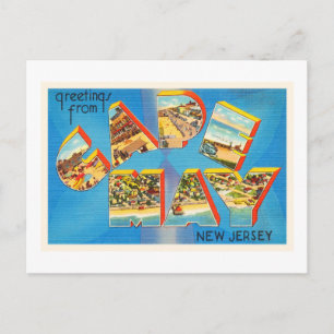 Cartão Postal Cartão-postal da Viagens vintage NJ de New Jersey